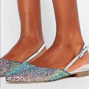 ASOS Glitter Slingback Flats